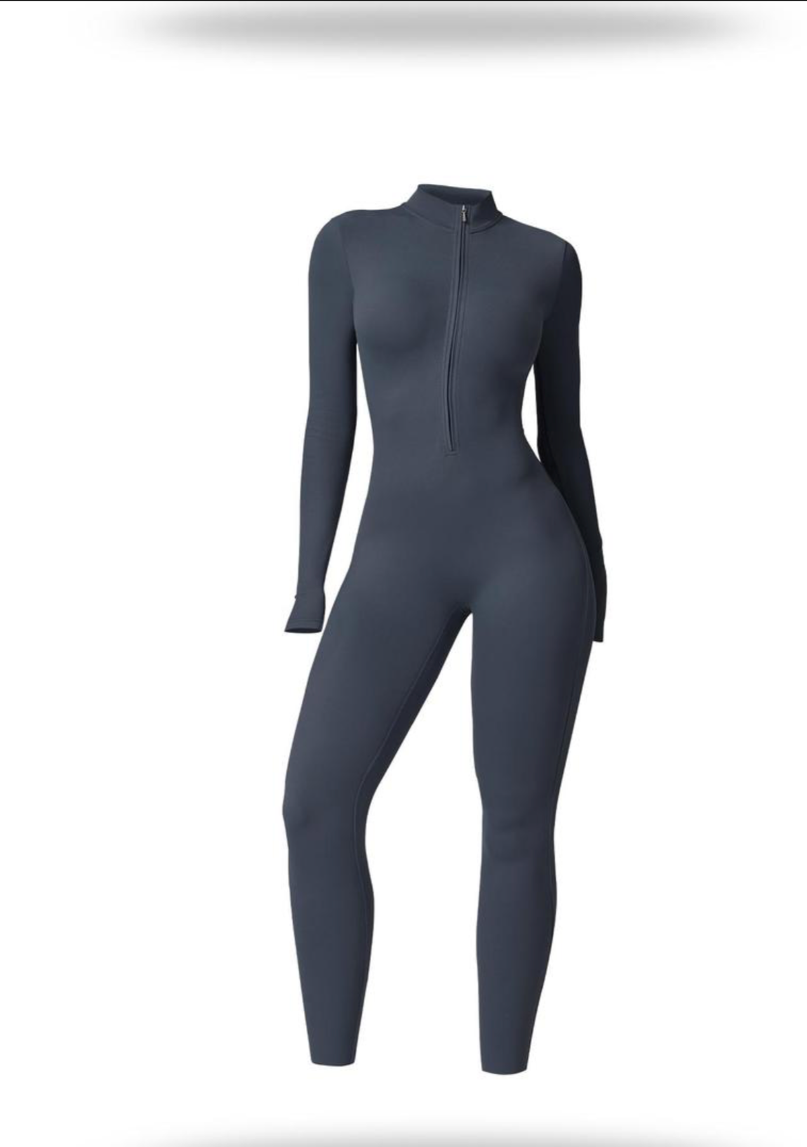 Sporty Women's Solid Color Half Zip Mock Neck Sports Jumpsuit, Casual Comfy Breathable Long Sleeve Zipper Skinny Jumpsuit for Yoga Gym Workout, Ladies Sportswear for All Seasons