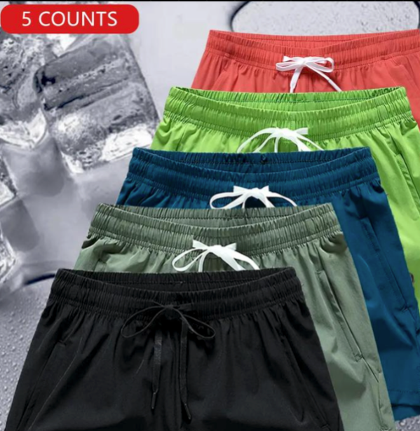 Men's letter Print Drawstring Waist Shorts Set of 5