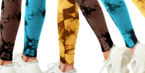 Women's High Waist Sports Leggings Set, Dye Print