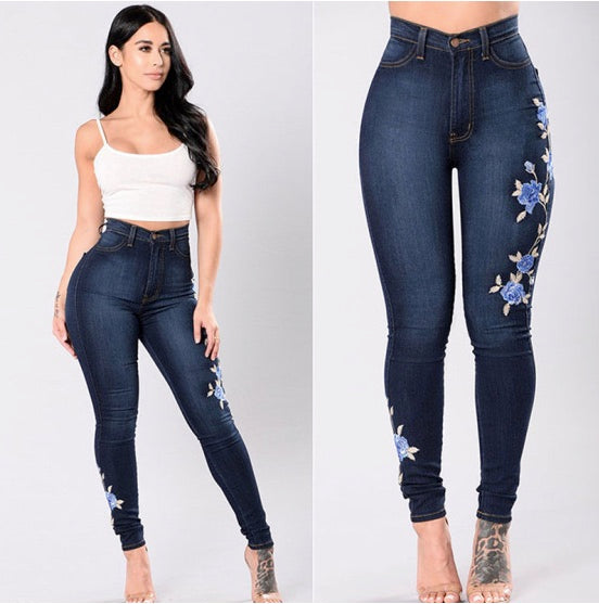 High Waist Slim Fit Jeans Stretch